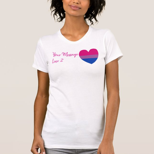 Bisexual Not Phase Heart Custom Word Art T Shirt (Framsida)