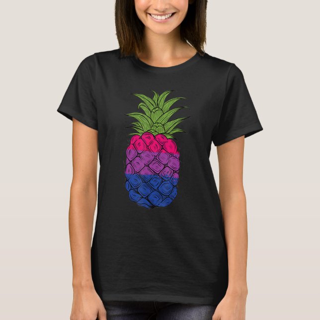 Bisexual Pineapple Bi Pride LGBTQ Pineapple Pride T Shirt (Framsida)