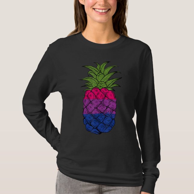 Bisexual Pineapple Bi Pride LGBTQ Pineapple Pride T Shirt (Framsida)