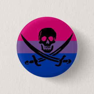 Bisexual Pirat Pride Flagga Button Knapp