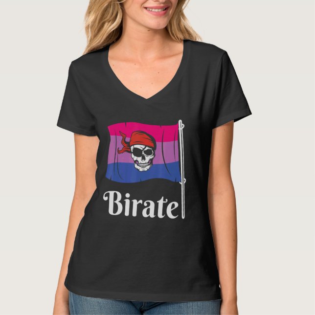 Bisexual Pirate Birate Lgbtq  Lgbt Gay Pride Tee (Framsida)