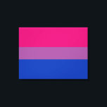 Bisexual-Pride (Bi Flagga) Canvastryck<br><div class="desc">Den här utformningen har flagga bisexuellt pride, som Michael Page först designade 1998. Det var avsett för ge i det bisexuella samfundet att skapa en egen symbol som är jämförbar med flagga gay pride. I flagga är rosan för samma gender attraktion, blått för olika gender attraktion och lila ska representera...</div>