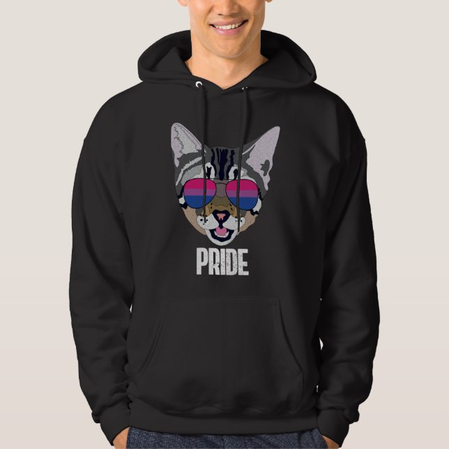 Bisexual Pride  Cat Bi Pride Hoodie (Framsida)