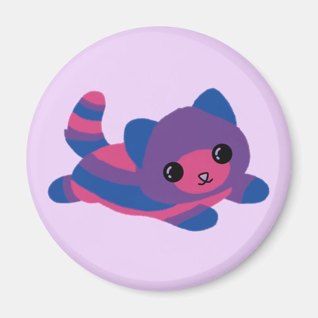 Bisexual Pride Cat Magnet (Framsidan)