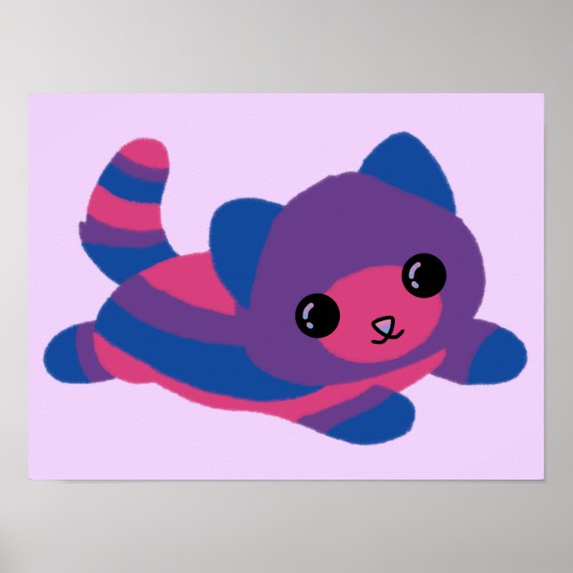 Bisexual Pride Cat Poster (Framsidan)