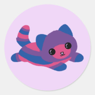 Bisexual Pride Cat Stickers Runt Klistermärke