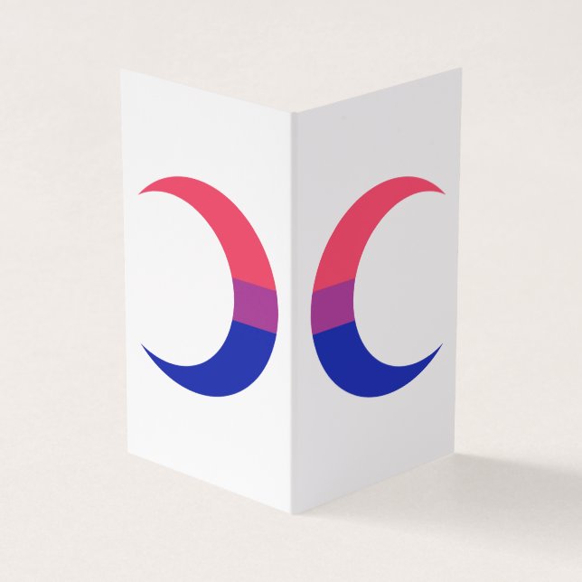 Bisexual Pride Crescent Moons Greeting Card Visitkort (Utsida)