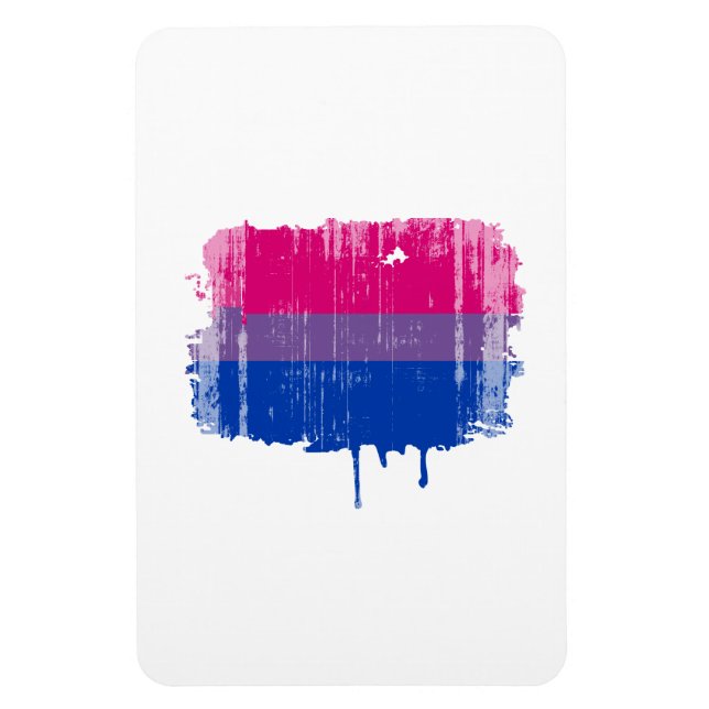 Bisexual Pride Färg som drabbats Magnet (Vertikal)