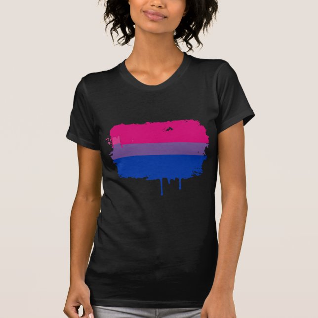 Bisexual Pride Färg T Shirt (Framsida)
