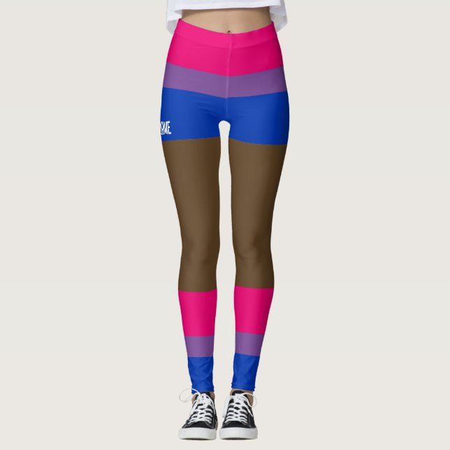 Bisexual Pride Faux Kort & Ben Leggings (Framsida)