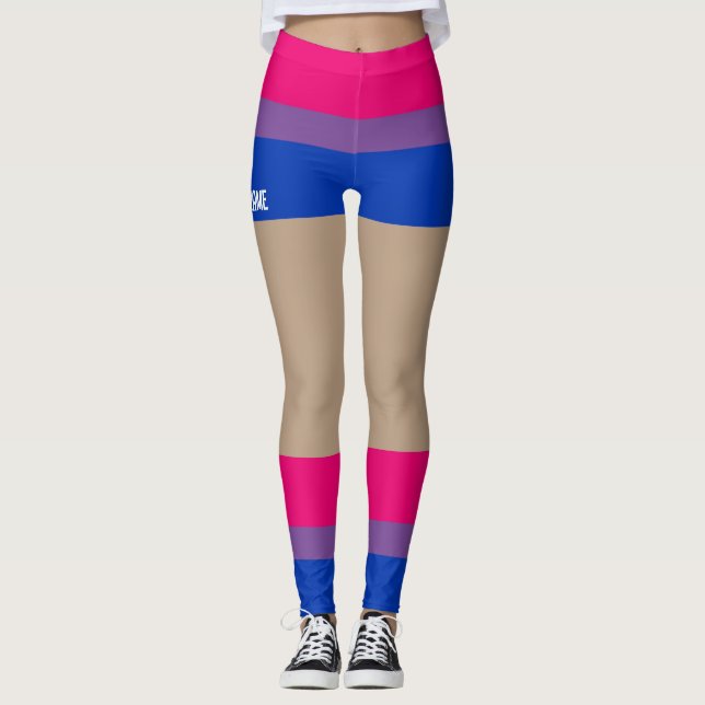 Bisexual Pride Faux Kort & Ben Leggings (Framsida)