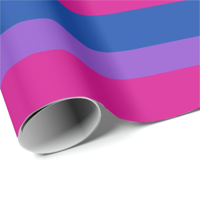 Bisexual-Pride, fetstilt Rand, Wrapping-WGBTQ-PRID Presentpapper (Rullad Hörn)