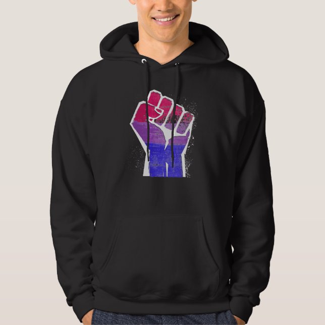 Bisexual Pride Fist Hoodie (Framsida)