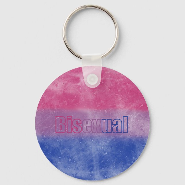 Bisexual pride flag key ring nyckelring (Framsida)
