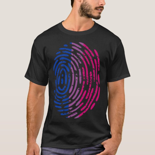 Bisexual Pride Flag Thumb Print Thumbprint LGBT Ae T Shirt (Framsida)