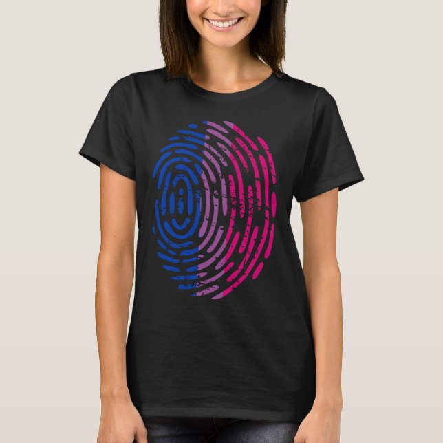 Bisexual Pride Flag Thumb Print Thumbprint LGBT Ae T Shirt (Framsida)