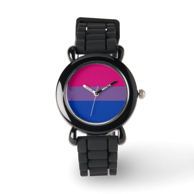 Bisexual Pride Flagga Armbandsur (Framsida)