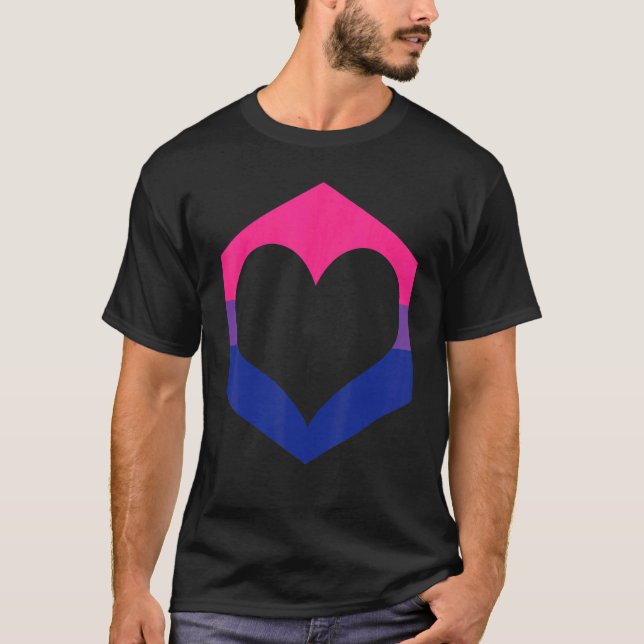 Bisexual Pride Flagga Bi Heart Bisexual Flagga T Shirt (Framsida)