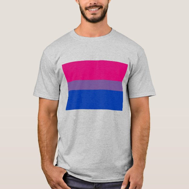 Bisexual Pride Flagga HGBTQ+ T-shirt (Framsida)