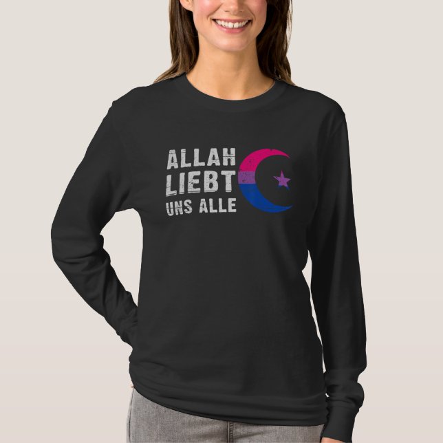 Bisexual Pride Flagga Hilal Crescent måne Islam 1 T Shirt (Framsida)
