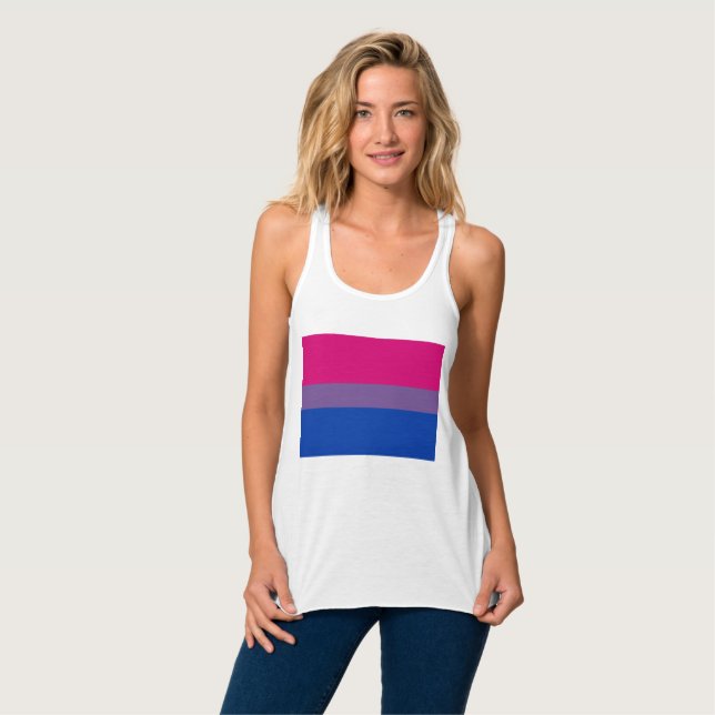 Bisexual Pride Flagga Linne Med Racerback (Hel framsida)