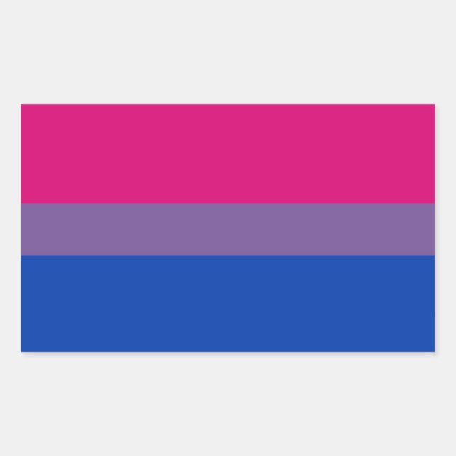 Bisexual Pride Flagga Rektangulärt Klistermärke (Framsida)