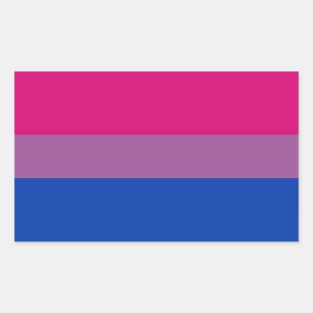 Bisexual Pride Flagga Rektangulärt Klistermärke (Framsida)
