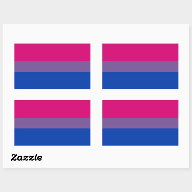 Bisexual Pride Flagga Rektangulärt Klistermärke (Ark)