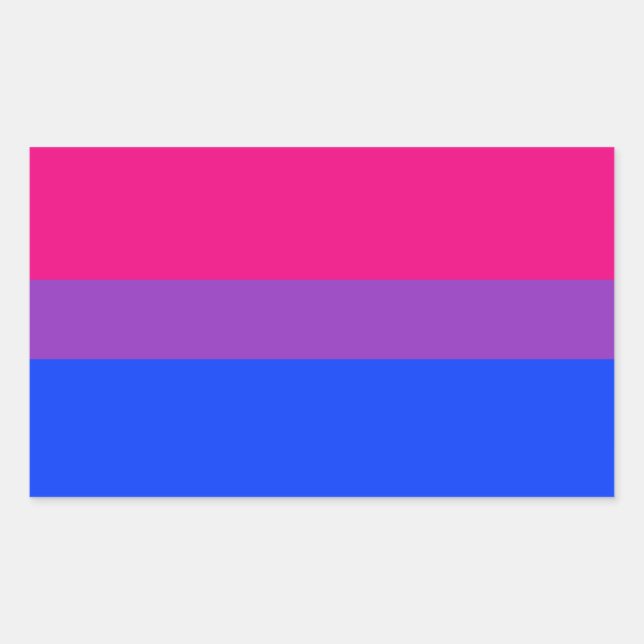 Bisexual Pride Flagga Rektangulärt Klistermärke (Framsida)