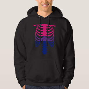 Bisexual Pride Flagga Skeleton Ribcage Bisexual 1 Hoodie