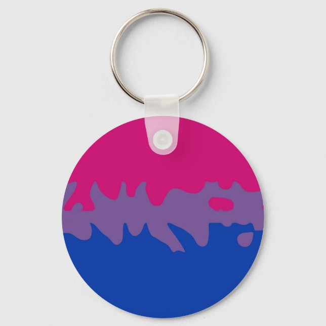 Bisexual Pride Flagga Stänk Nyckelring (Framsida)