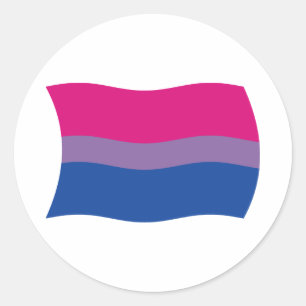 Bisexual Pride Flagga Sticker Runt Klistermärke
