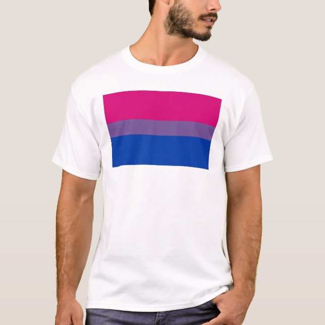 Bisexual Pride Flagga T Shirt (Framsida)