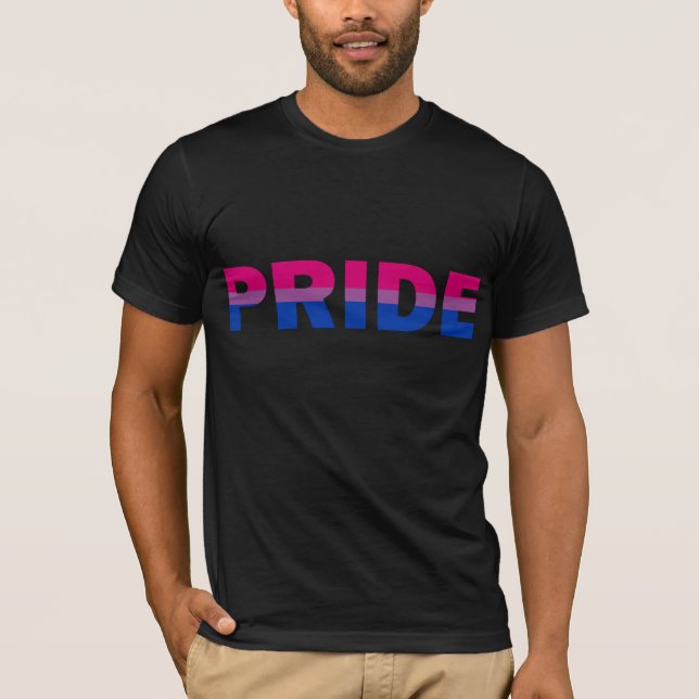 Bisexual Pride Flagga Tee Shirt (Framsida)