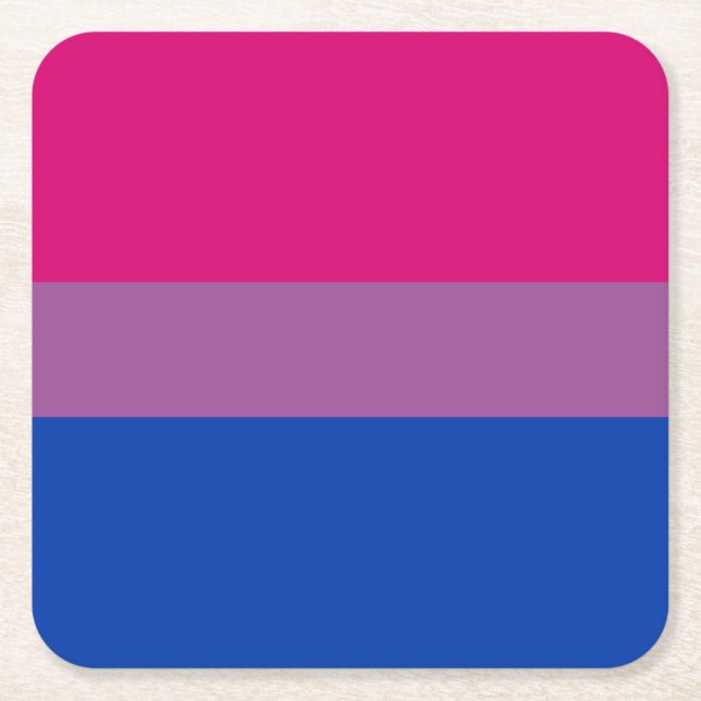 Bisexual Pride Flagga Underlägg Papper Kvadrat (Framsidan)