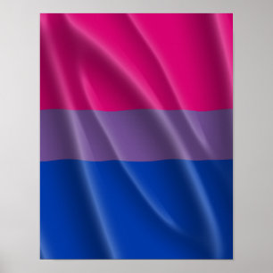 BISEXUAL PRIDE FLAGGA VÅGIGT DESIGN - 2014 PRIDE.p Poster