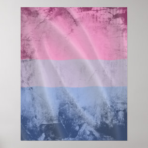 BISEXUAL PRIDE FLAGGA VÅGIGT DESIGN POSTER