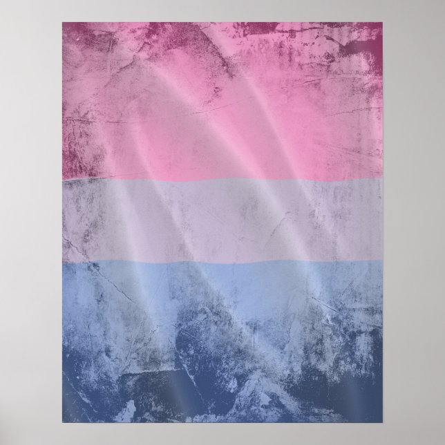 BISEXUAL PRIDE FLAGGA VÅGIGT DESIGN POSTER (Framsidan)