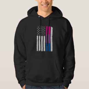 Bisexual Pride Förenta staterna Amerikanska Flagga Hoodie