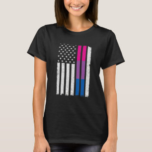 Bisexual Pride Förenta staterna Amerikanska Flagga T Shirt