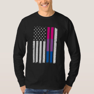 Bisexual Pride Förenta staterna Amerikanska Flagga T Shirt