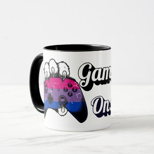 Bisexual Pride Game On Tiger Paw Controller Mug Mugg (Framsida vänster)
