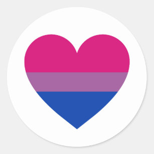 Bisexual Pride Heart Runt Klistermärke