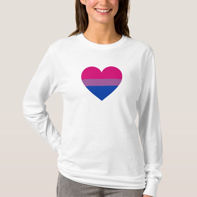 Bisexual Pride Heart T Shirt (Framsida)