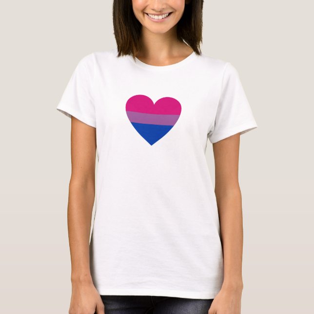 Bisexual Pride Heart T Shirt (Framsida)