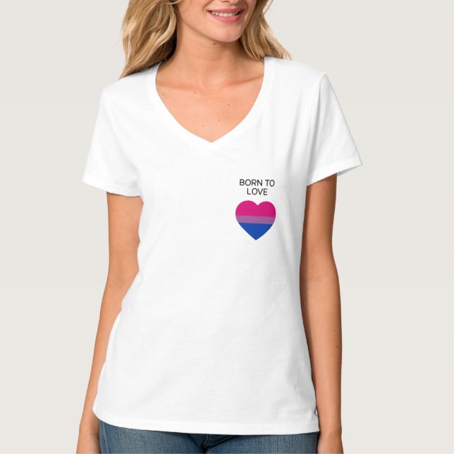 Bisexual Pride Heart T-Shirt (Framsida)