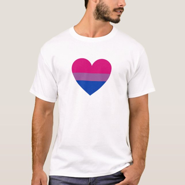 Bisexual Pride Heart T Shirt (Framsida)