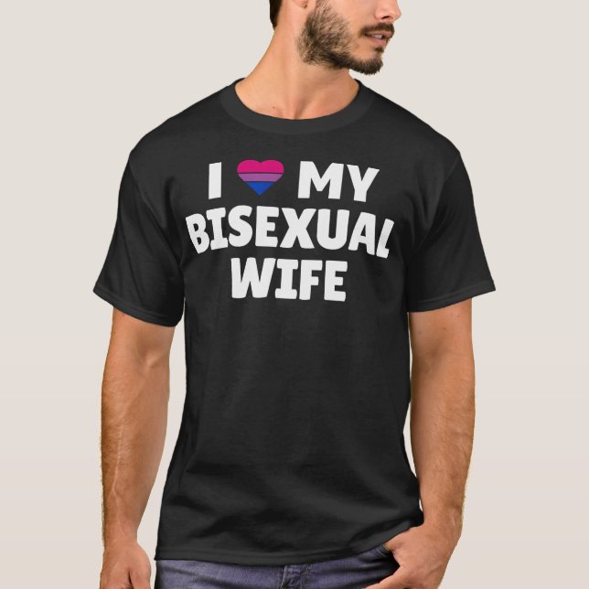Bisexual Pride - I Kärlek My Bisexual Maka T Shirt (Framsida)