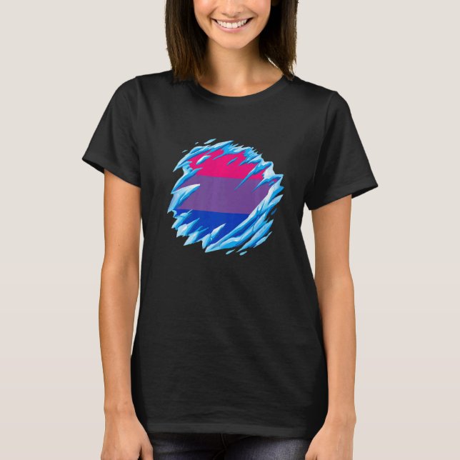 Bisexual Pride Ice Melting Bisexual Flag LGBTQ Bis T Shirt (Framsida)