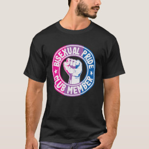 Bisexual Pride Klubb medlem Fist Rainbow LGBT Flag T Shirt